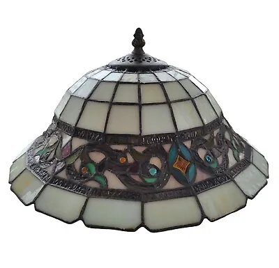 Tiffany Style Stained Glass Lamp Shade Mosaic Light Pendant 14  Vintage Pub Pool • $64.99