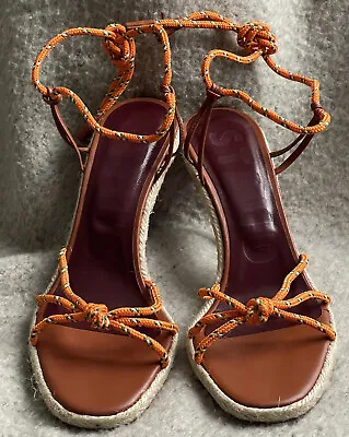 $210 • Buy Staud Sandals Sample Size 37 Orange/brown With Heel