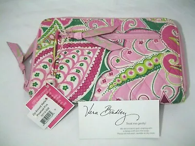 Vera Bradley PINWHEEL PINK Zip AROUND Wallet CLUTCH Wristlet For PURSE Tote  NWT • $44.95