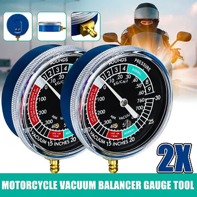 $17.59 • Buy 2 Cylinder Motorcycle Fuel Vacuum Carburetor Synchronizer Gauge Carb Sync Tool🔥