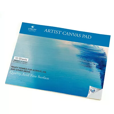 LARGE 18  X 14  LOXLEY BLANK CANVAS ARTIST PAD 380gsm COTTON PRIMED OIL ACRYLIC • £19.45