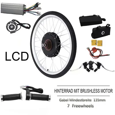 Electric Bicycle Conversion Parts Kit For Rear Wheel E Bike Motor Hub With LCD • $205.20