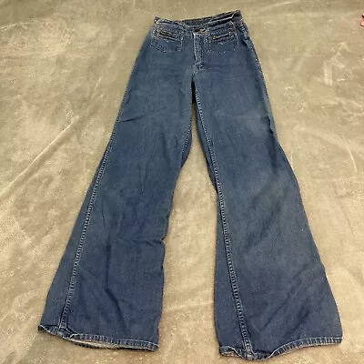 Vintage 70s/60s Lerner Shop Bell Bottom Jeans High Waist Size 9/10 SEE PICS • $99.93