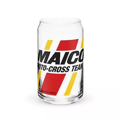 Maico Moto-Cross Team Stripes Can-shaped Drinking Glass Vintage MX Motocross NEW • $20