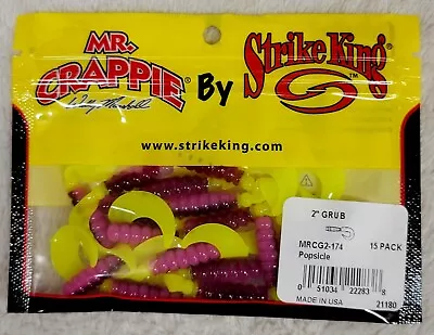 Strike King Mr. Crappie 2  Grub   MRCG2-174 Popsicle 15pk • $4.99