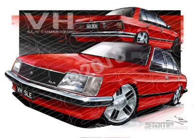 Commodore VH 1981 VH SLE COMMODORE RED A2 FRAMED PRINT (HC127) • $249