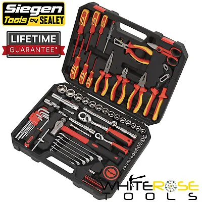 £169.95 • Buy Siegen By Sealey Electrician's Tool Kit 90pc VDE Approved Pliers Screwdrivers