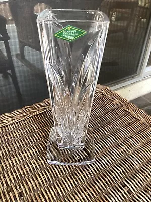 Irish Crystal Shannon Heavy Crystal Vase Square 8 1/4” Tall X 3” Wide W/Sticker • $29