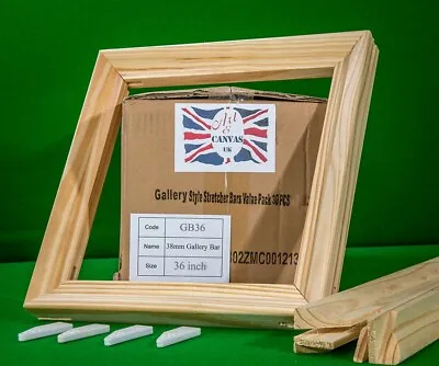 36  X 38mm Gallery Canvas Pine Stretcher Bars Value Pack ( 30 Bars Per Box ) • £69.70