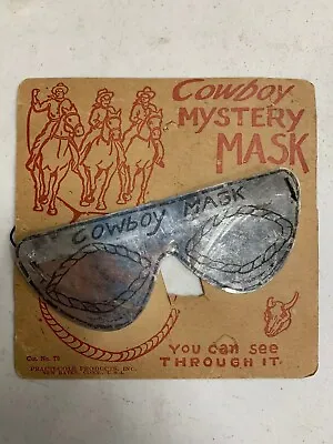 $99.99 • Buy Vintage Cowboy Mystery Mask Toy MOC On Original Card Unusued Lone Ranger