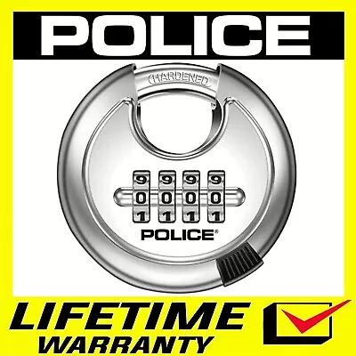 POLICE Combination Lock Heavy Duty Keyless Anti Rust Stainless Steel Padlock • $17.75