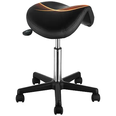 VEVOR Saddle Stool Rolling Chair Saddle Chair With Wheels Thickened PU Leather • $68.99