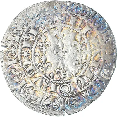 [#1174825] Coin France Jean II Le Bon Gros Blanc Aux Fleurs De Lis 1350-1364 • $633.44