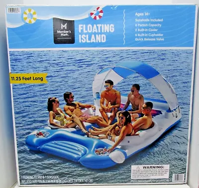 Member's Mark Floating Island With Canopy 6 Person (Tie Dye) • $138.99