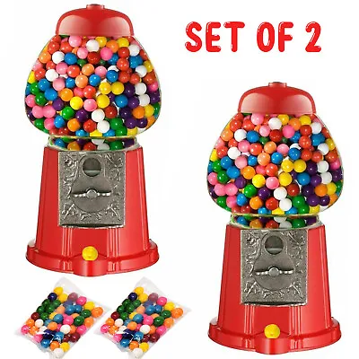 £13.39 • Buy 2 X Gumball Machine- Bubble Gum Sweet Dispenser Mini Retro Toy Fun Coin Candy