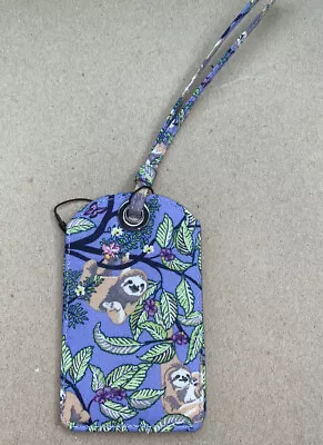 NWT Vera Bradley Luggage ID Tag Hanging Around Purple Sloths • $21.99