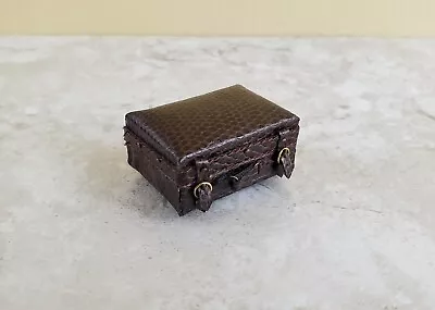 Dollhouse Miniature Suitcase Luggage 1:12 Scale Faux Leather Alligator Opens Sm. • $32