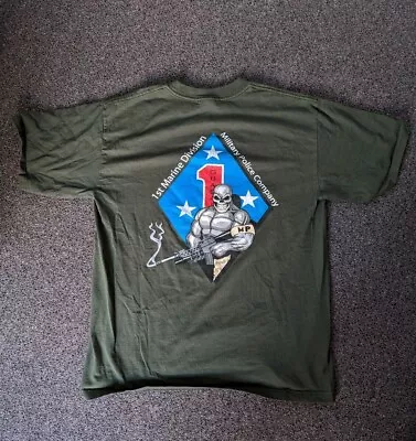 Vintage 1st Marine Division Military Police T-Shirt Anvil Crazy Back Mens M • $15