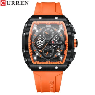 £24.99 • Buy Mens Watches Date Day Calendar Big Square Dial Classic Waterproof Wrist Watch