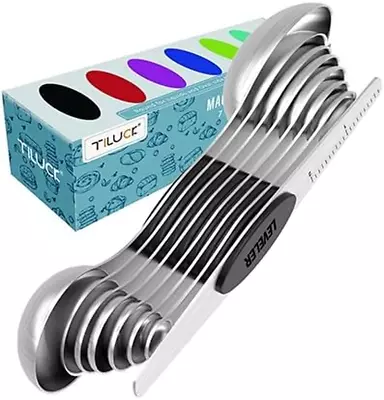 Magnetic Measuring Spoons Set Stainless Steel Dual Sided Spoons Set Of 8 Stack • $18.60