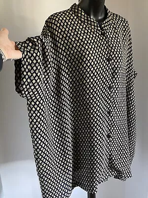 Masai-Geometric Vintage Print Loose Oversized Boxy Blouse Shirt-M • £15