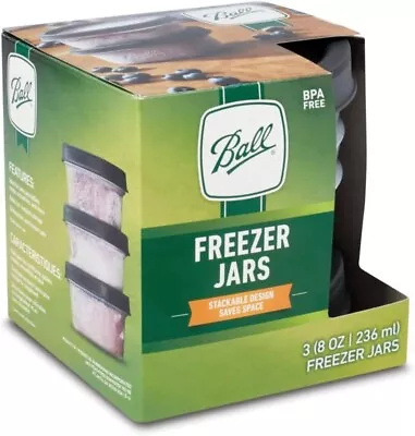 Ball 8 Oz Freezer Jars (3-Pack) Case Of 4 Total Of 12 Freezer Jars Free Shipping • $30