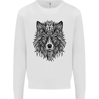 Mandala Tribal Wolf Tattoo Kids Sweatshirt Jumper • $35.84