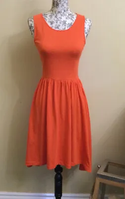 H&M XS Orange Jersey Zip Back Dress Holiday • £5.99