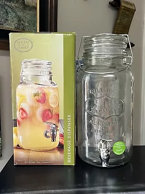 Lancaster Glass 1-Gallon Beverage Dispenser - Mason Jar Style Container 12.5” • $25