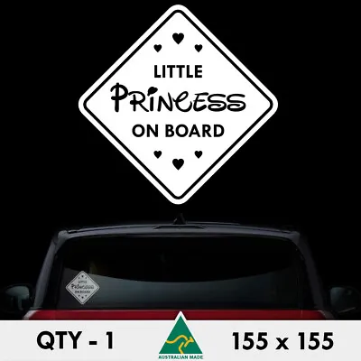 $5.90 • Buy Little Princess On Board Sticker 155mm Baby Girl Cute Ute 4x4 Car Window Decal