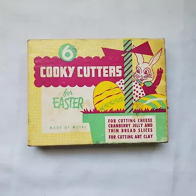 Vintage 1950s Metal Cooky (Cookie) Cutters For Easter Complete Boxed Set Of 6 • $14.98