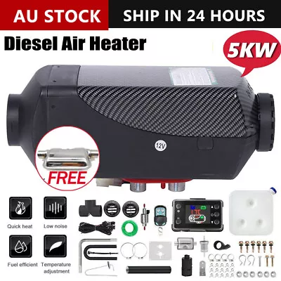 5KW Diesel Air Heater 12V  Tank LCD Remote Control Thermostat Caravan Motorhome • $99.90