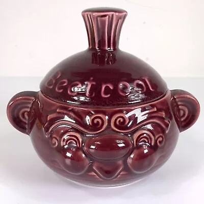 Sadler Beetroot Lidded Face Pot Jar 15cm Vintage Ceramic Purple Canister England • £14.99