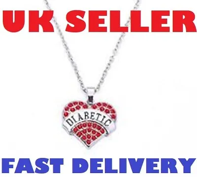 Diabetes Diabetic Awareness Alert  Pendant Necklace Medical With Chain • £4.99