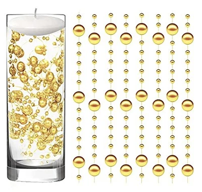 $23.23 • Buy 50 Pcs Artificia Pearl String For Floating Candles Vases Centerpieces Faux Gold