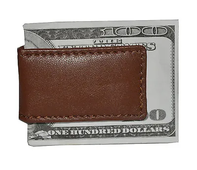 Men's New Leather Strong Magnetic Money Clip Brown • $10.99