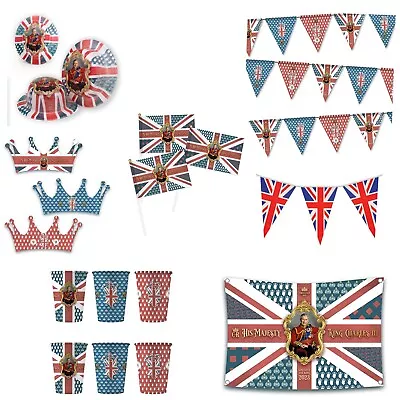 King Charles III Coronation Royal Union Jack Party Decorations Accessories Set • £5.39