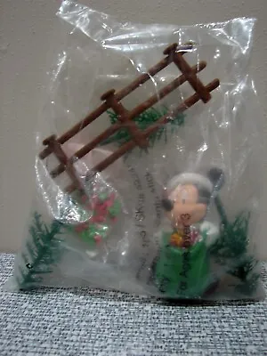 Decopac MICKEY MOUSE SANTA Figure Cake Topper W/ Trees + Fence Christmas Disney • $7.99