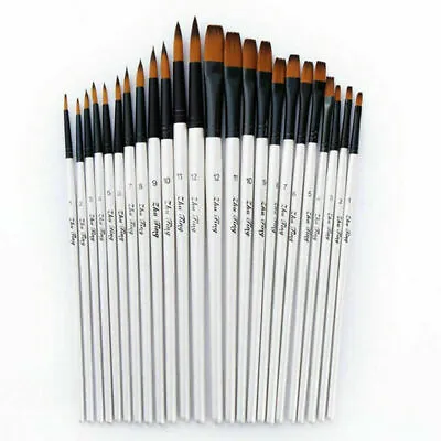 12Pcs Artist Paint Brushes Set Professional Brush Wooden Oil Acrylic Watercolour • £5.49
