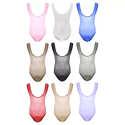 Mens Catsuit Bulge Pouch Bodysuit Club Leotards Sexys Nightwear Slim Fit Tank • £11.99