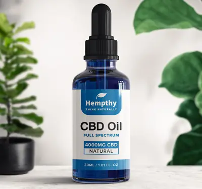 Hempthy CBD Oil Drops 4000mg - Natural Flavour - 30ml - Full Spectrum • £29.99