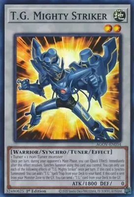 Yugioh! T.G. Mighty Striker - AGOV-EN034 - Super Rare - 1st Edition Near Mint E • $0.99