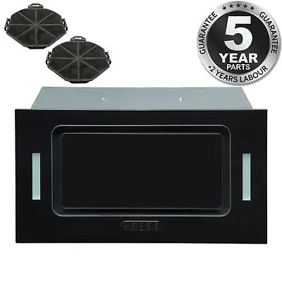 SIA UCG52BL 52cm Black Glass Built In Cupboard Cooker Hood Fan Extractor +Filter • £91.99