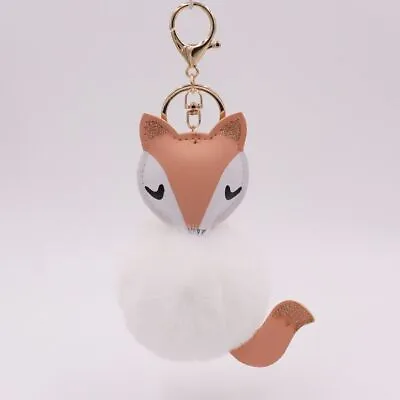 Kawaii Animals Pompom Keychains - Faux Fur Ball Bag Charms Trendy Accessories 1p • $10.37