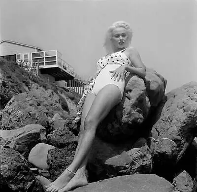 Actress Mamie Van Doren Poses At The Beach In LA 1956 OLD PHOTO 4 • $9