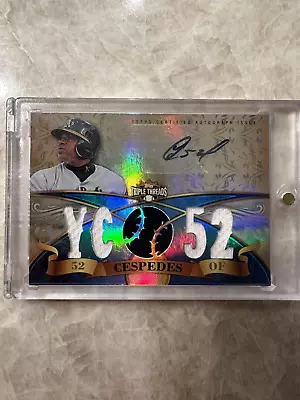 2013 Topps Triple Threads Yoenis Cespedes /3 Oakland A's MLB Baseball Auto Card • $174.99