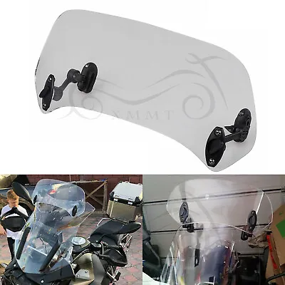 Motorcycle Clip On Windshield Extension Spoiler Wind Deflector For Harley Ducati • $18.03