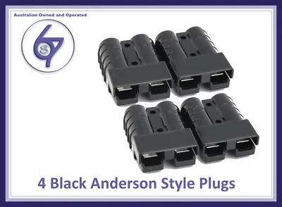 $14.50 • Buy 4 X Black Anderson Plugs 50 Amp Premium Heavy Duty