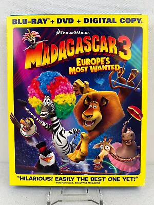 Madagascar 3: Europe's Most Wanted (2 Disc Blu-ray/DVD 2012) W/ Slipcover • $6.99