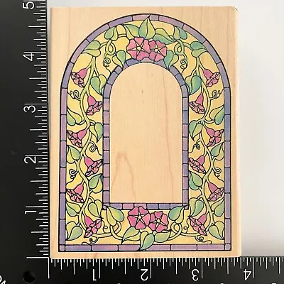 Rubber Stampede Stained Glass Morning Glory A1244G Wood Mounted Rubber Stamp • $7.19